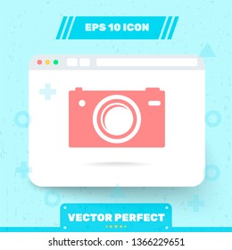 Icon in trendy flat style is isolated on blue background. Symbol for your web site design, logo, app, UI, UX. Vector Illustration, EPS 10.