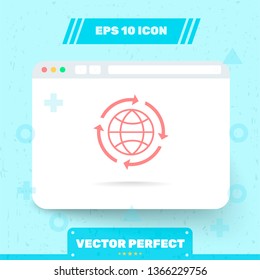 Icon in trendy flat style is isolated on blue background. Symbol for your web site design, logo, app, UI, UX. Vector Illustration, EPS 10.