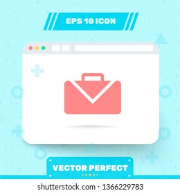 Icon in trendy flat style is isolated on blue background. Symbol for your web site design, logo, app, UI, UX. Vector Illustration, EPS 10.