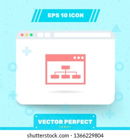 Icon in trendy flat style is isolated on blue background. Symbol for your web site design, logo, app, UI, UX. Vector Illustration, EPS 10.
