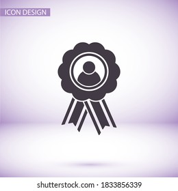 Icon in trendy flat style. with ribbon man icon. EPS 10 vector ribbon. Flat design lorem ipsum man