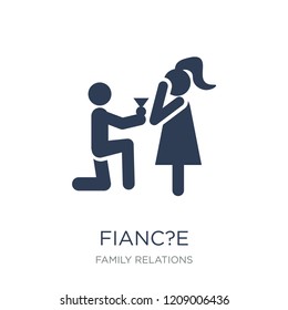 fianc?e icon. Trendy flat vector fianc?e icon on white background from family relations collection, vector illustration can be use for web and mobile, eps10