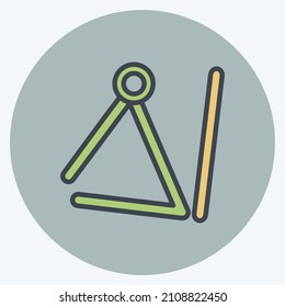 Icon Triangle - Color Mate Style - Simple illustration, Good for Prints , Announcements, Etc