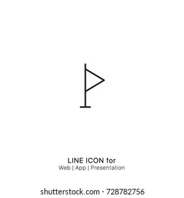Icon triangle flag graphic design single icon vector