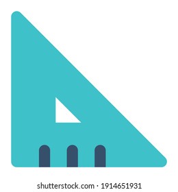 icon triangle ruler using flat style and blue color dominate