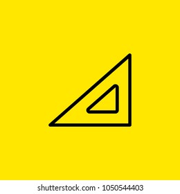 Icon of triangular ruler. Tool, triangle, drawing. Drafting concept. Can be used for topics like education, geometry, measurement.