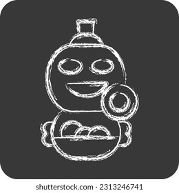 Icon Trick or Treat. related to Halloween symbol. chalk Style. simple design editable. simple illustration