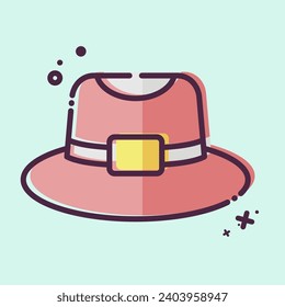Icon Trilby. related to Hat symbol. MBE style. simple design editable. simple illustration