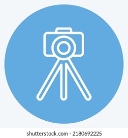 Icon Tripod. suitable for Art symbol. Blue Eyes Style. simple design editable. design template vector. simple illustration