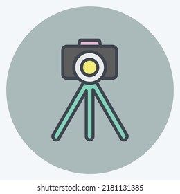 Icon Tripod. suitable for Art symbol. Color Mate Style. simple design editable. design template vector. simple illustration