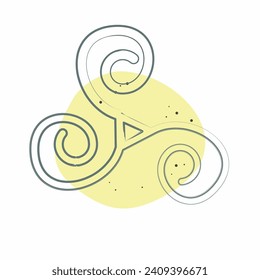 Icon Triskele. related to Ireland symbol. Color Spot Style. simple design editable. simple illustration