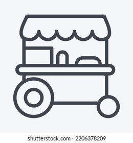 Icon Trolley Cart. related to Thailand symbol. line style. simple design editable. simple illustration. simple vector icons. World Travel tourism. Thai
