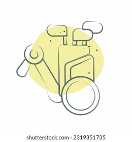 Icon Trolley. related to Golf symbol. Color Spot Style. simple design editable. simple illustration