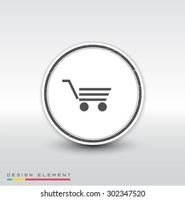  Icon trolley for shopping in the supermarket. Flat design style. Made vector illustration