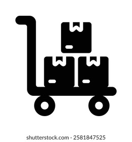 Icon of a trolley used for carrying items