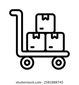 Icon of a trolley used for carrying items