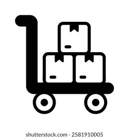 Icon of a trolley used for carrying items