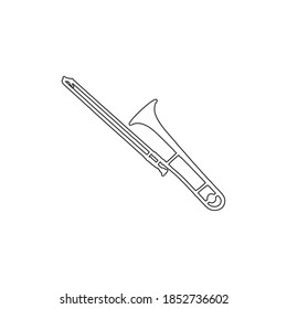 icon of the trombone. vector illustration