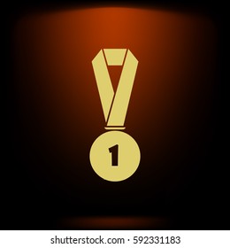 Icon of trophy and award. Vector illustration