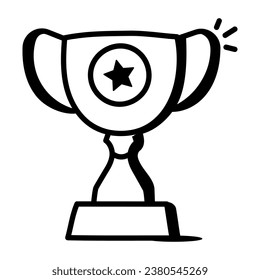 Un ícono de diseño de doodle trofeo