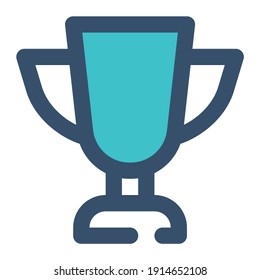 icon trophy for education using filled line style and blue color