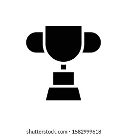 Icon trophy in glyph style. vector illustration and editable stroke. Isolated on white background.