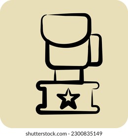 Icon Trophy. related to Combat Sport symbol. hand drawn style. simple design editable. simple illustration.boxing