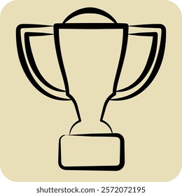 Icon Trophy. related to Equestrian Sport symbol. hand drawn style. design editable