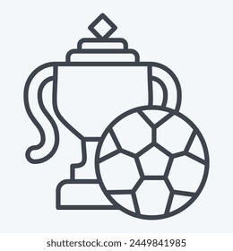 Icon Trophy. related to Football symbol. line style. simple design illustration