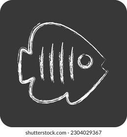 Icon Tropical Fish. suitable for seafood symbol. chalk Style. simple design editable. design template vector