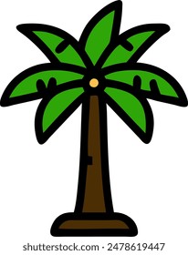 icono del árbol tropical en el diseño del Vector