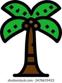 icono del árbol tropical en el diseño del Vector