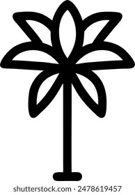icono del árbol tropical en el diseño del Vector