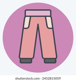 Icon Trouser. related to Tennis Sports symbol. color mate style. simple design illustration