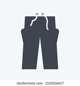 Icon Trousers. suitable for men accessories symbol. glyph style. simple design editable. design template vector. simple symbol illustration