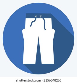Icon Trousers. suitable for men accessories symbol. long shadow style. simple design editable. design template vector. simple symbol illustration