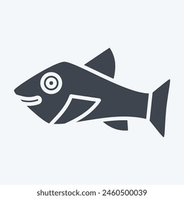 Icon Trout. related to Seafood symbol. glyph style. simple design illustration