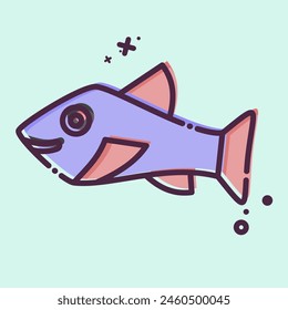 Icon Trout. related to Seafood symbol. MBE style. simple design illustration