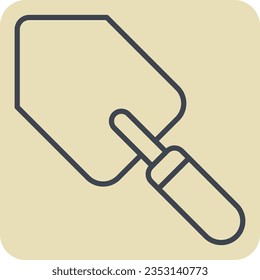 Icon Trowel. related to Building Material symbol. hand drawn style. simple design editable. simple illustration