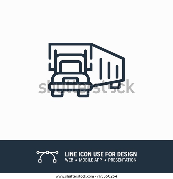 Icon truck container graphic design single\
icon vector illustration