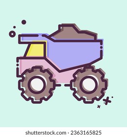Icon Truck. related to Mining symbol. MBE style. simple design editable. simple illustration