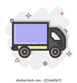 Icon Truck. suitable for Automotive symbol. comic Style. simple design editable. design template vector. simple illustration