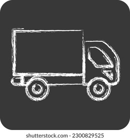 Icon Truck. suitable for Automotive symbol. chalk Style. simple design editable. design template vector. simple illustration