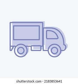 Icon Truck. suitable for education symbol. two tone style. simple design editable. design template vector. simple illustration