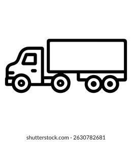 Icon truck with trailer on white background vector
Vector line icon logistics