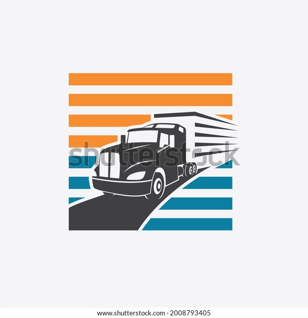 icon for trucking
company, vector art.