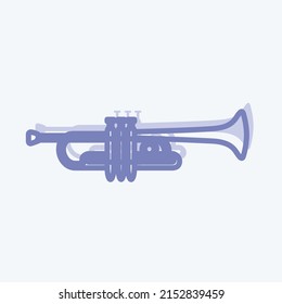 Icon Trumpet. suitable for music symbol. two tone style. simple design editable. design template vector. simple symbol illustration