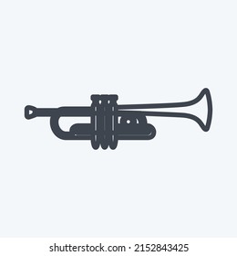 Icon Trumpet. suitable for music symbol. line style. simple design editable. design template vector. simple symbol illustration