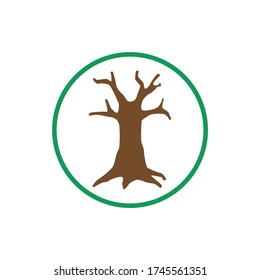 icon, trunk in a green circle, vector illustration
