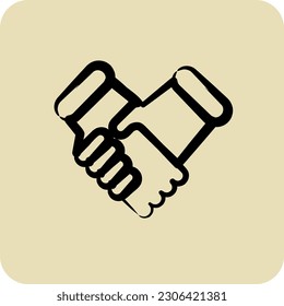 Icon Trust. suitable for Branding symbol. hand drawn style. simple design editable. design template